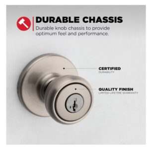 Buy Bulk & Save - 10 Door Locks! Kwikset Tylo Satin Nickel SmartKey Exterior Keyed entry door knob Single pack. New