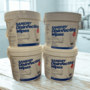 Sanidry 300-Count Unscented Disinfectant Wipes All-Purpose Cleaner - 4 Boxes per Case