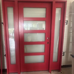 Door-Red Left Hand In Swing 64.5 x 80
